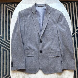 Gray Slim-Cut Sport Coat with Notched Lapels